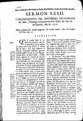 Sermon XXXII. Y Decimoquarto del Santissimo Sacramento del Altar, Domingo infraoctavam de su Fiesta