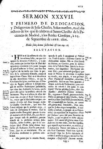 Sermon XXXVII. Y Primero de Dedicacion y Desagravios de Jesu-Christo