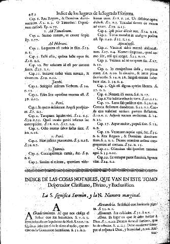 Indice de las Cosas Notables, que van en este tomo