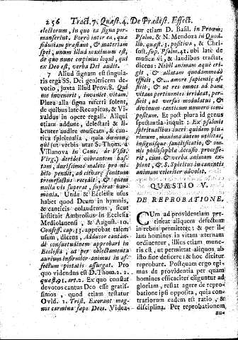 Quaestio V. De Reprobatione