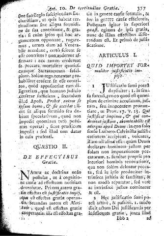 Quaestio II. De  effectibus Gratia