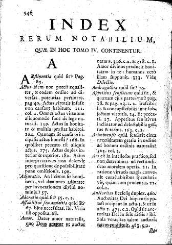Index Rerum Notabilium, quae in hoc Tomo IV continentur