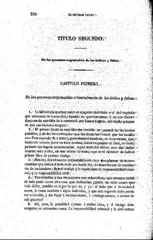 Título Segundo. De las personas responsables de los delitos y faltas