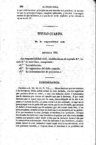 Título Cuarto. De la responsabilidad civil