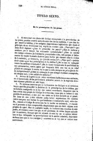 Título Sexto. De la prescripción de las penas