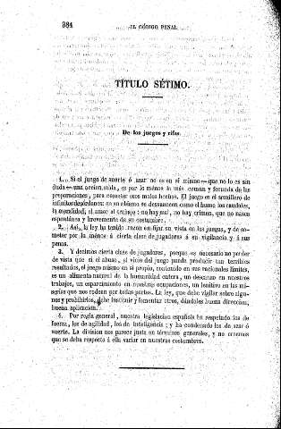 Título Sétimo. De los juegos y rifas