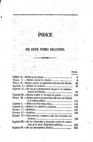Índice de este Tomo Segundo