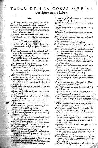 Tabla de las cosas qve se contienen en este Libro