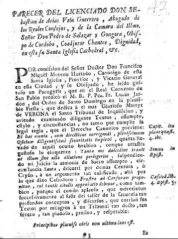 Parecer del licenciado don Sebastian de Arias Vela Guerrero ...