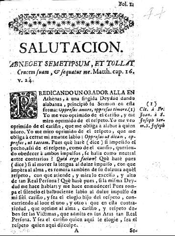 Salutacion. Abneget semetipsum, et tollar