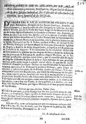 Censura del Sr. Lic. D. Sebastian de Arias Bela Guerrero y Gaxete ...