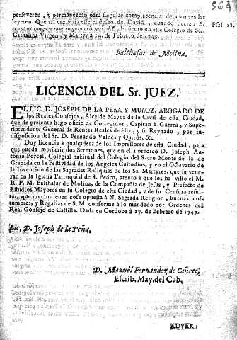 Licencia del Sr. JUEZ