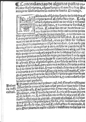 Concordancias de algunos passo difficiles dla scriptura, copuestas por el maestro fray Domingo de Valtanas de la orden de sancto Domingo