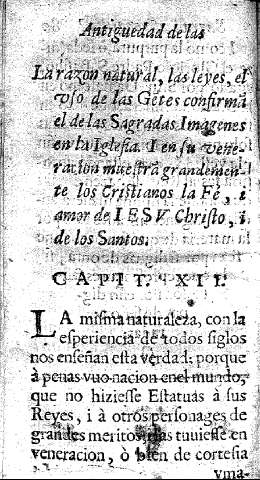 La razon natural, las leyes, el uso de las Getes confirma el de las Sagradas Imagenes en la Iglesia... Capit. XII.