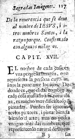 De la reverencia que se deve al nombre de IESVS, i otros nonbre Santos ... Capit. XVII.