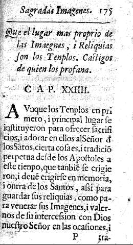 Que lugar mas proprio de las Imagenes, i Reliquias son los Tenplos ... Cap. XXIIII.