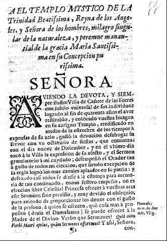 A el templo mystico de la Trinidad Beatissima, Reyna de los Angeles, y Señora de los hombres ...