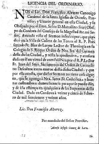 Licencia del ordinario