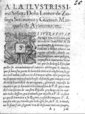 A la ilvstrissima Señora Doña Leonor de Zuñiga Sotomayor y Guzman Marquesa de Ayamonte, etc.