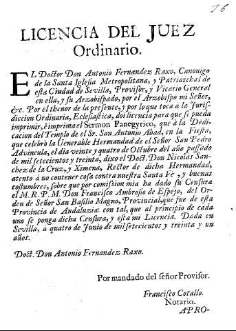 Licencia del juez Ordinario