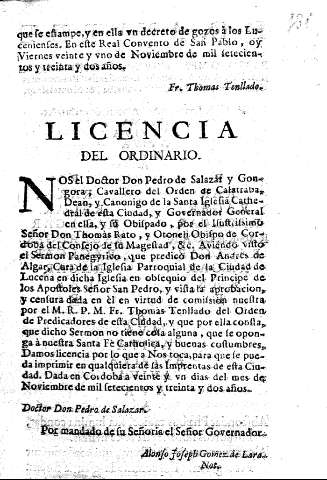 Licencia del ordinario