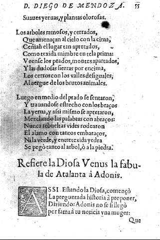 Refiere la Diosa Venus la dabula de Atalanta â Adonis