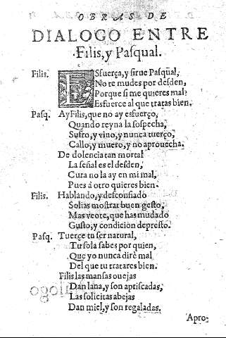 Dialogo entre Filis, y Pasqual