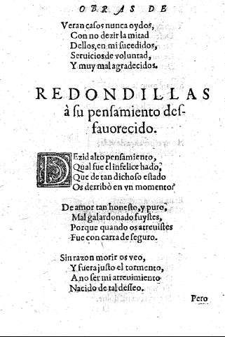 Redondillas à su pensamiento desfauorecido