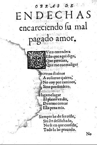 Endechas encarenciendo su mal pagado amor