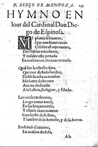 Hymno en loor del Cardenal Don Diego de Espinosa