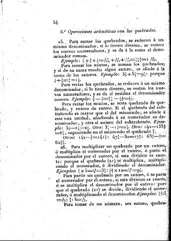 6º. Operaciones aritméticas con los quebrados