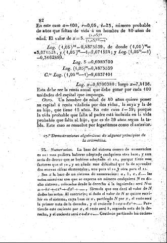 17º. Demostraciones algebráicas de algunos principios de la aritmética