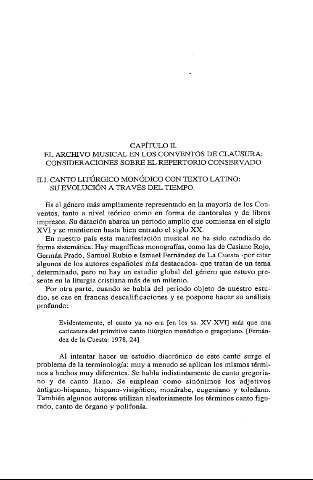 Capítulo II. El archivo musical en los conventos de clausura: consideraciones sobre el repertorio conservado. II.1. Canto litúrgico monódico con texto latino ...