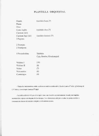 Plantilla orquestal