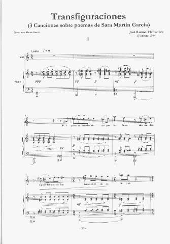 Transfiguraciones (3 Canciones sobre poemas de Sara Martín García)