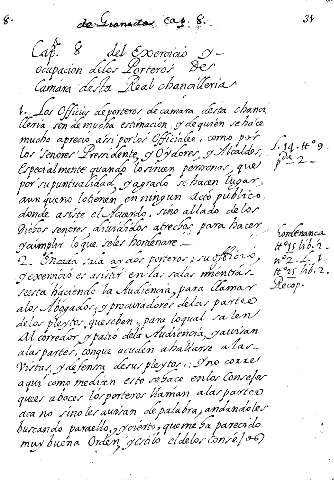 Cap.8 del Exerçicio y ocupacion delos Porteros de Camara desta Real chancilleria