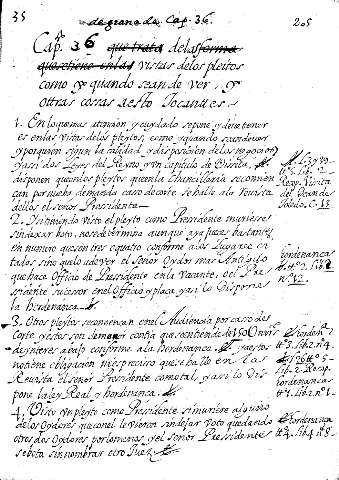 Cap. 36 delas vistas delos pleitos como y quando sena de ver y ottras cossas aesto Jocanttes