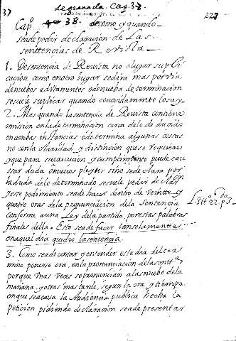 Cap. 38 como y quando seade pedir declaracion de las senttençias de Revista