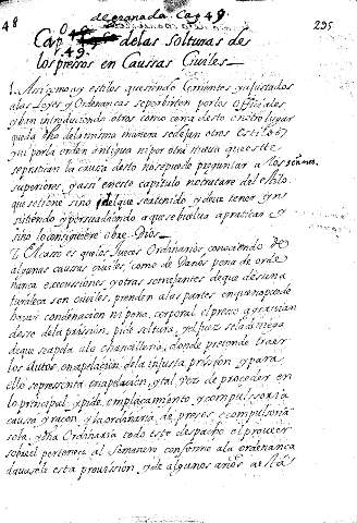 Cap. 49. delas solturas de los pressos en Caussas Çiviles