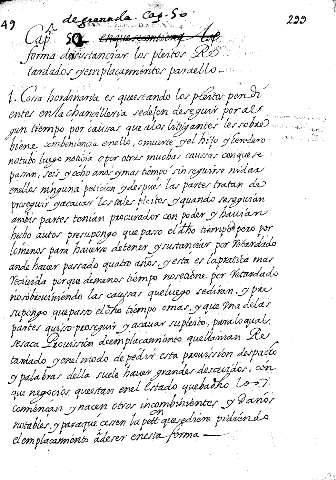 Cap. 50. forma desustançiar los pleytos Retardados yemplaçamientos paraello