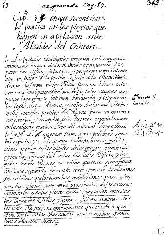 Cap. 59. enque secontiene la pratica en los pleytos ante Alcaldes del crimen