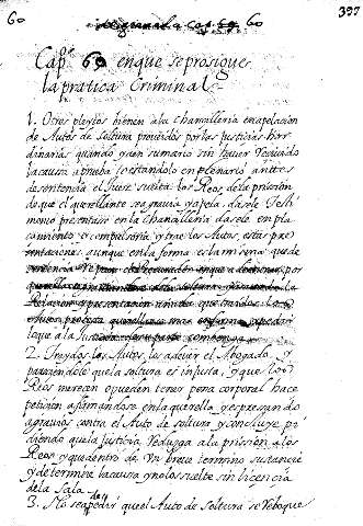 Capº. 60. enque seprosigue la pratica criminal