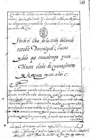 Finde el libro de la vida delconde estable Donmiguel, Lucas ydelo que ensutiempo passo Hasta elario de cuatroíentos y setenta y un años c: