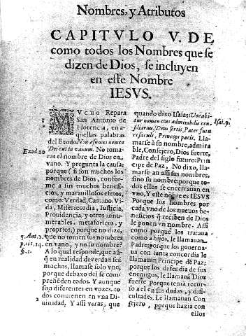 Capitvlo V. De como todos los Nombres que se dizen de Dios, se incluyen en este Nombre Iesvs