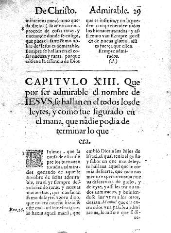 Capitvlo XIII. Que por ser admirable el nombre de Iesvs, se hallan en el todos los de leytes, y como fu figurado en el mana, que nadie podia de terminar lo que era