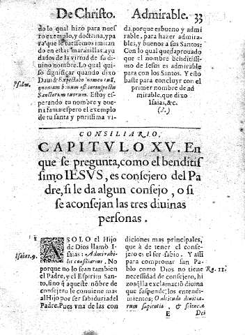 Capitvlo XV. En que se pregunta,  como el benditissimo Iesvs, es consejero del Padre, si le da algun consejo, o si se aconsejan las tres diuinas personas