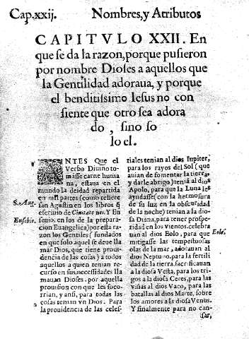 Capitvlo XXII. En que se da la razon,porque pusieron por nombre Dioses a aquellos que la Gentilidad 