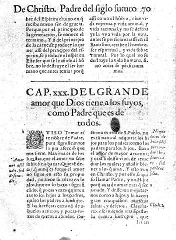 Cap. XXX. Del grande amor que Dios tiene a los suyos, como Padre que es de todos