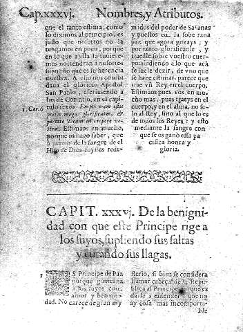Capit. XXXVI. De la benignidad con que este Principe rige a los suyos,supliendo sus faltas y curando sus llagas