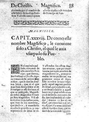 Capit. XXXVIII. De como este nombre Magnifico , le conuiene solo a Christo, el qual le auia vsurpado su Pueblo